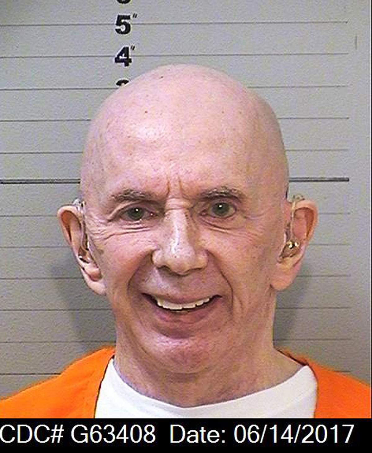 This June 14, 2017 mugshot provided by the California Department of Corrections and Rehabilitation shows rock ‘n’ roll music producer Phil Spector, completely free of the huge hair that was so striking during his murder trial.