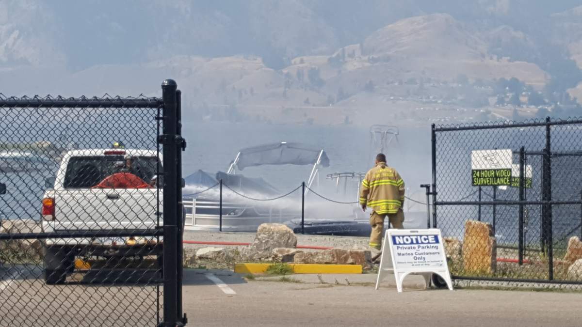 He said the man jumped into the lake and made his way to shore where he was treated for serious burns before being taken to hospital by ambulance.