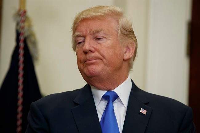 Donald Trump listens in the Roosevelt Room of the White House in Washington, Wednesday, Aug. 2, 2017, during an event to unveil legislation that would place new limits on legal immigration.