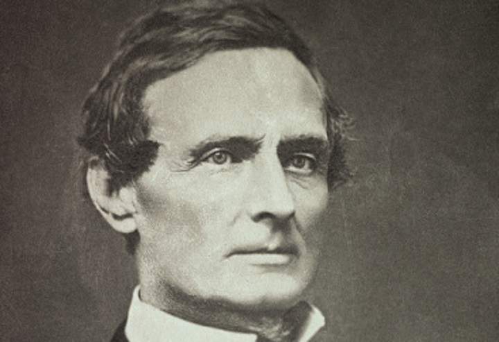 Head and shoulder portrait of Jefferson Davis as a young man, (1808-1889). He later became President of the Confederate States of America.