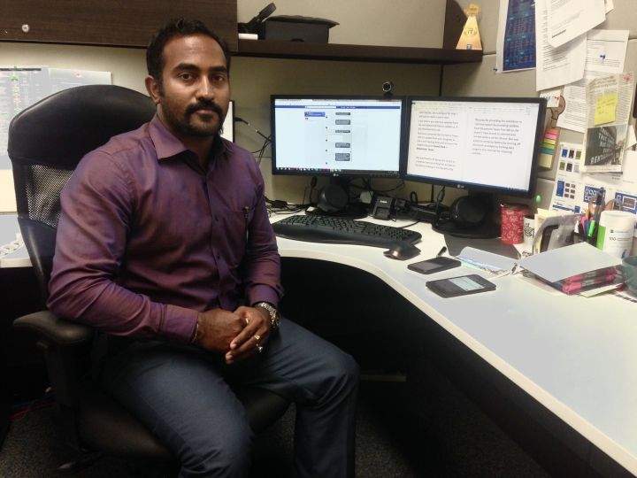 Shiva Shunmugam, the communications coordinator with the Town of Beaumont, about 30 kilometres south of Edmonton, ended up being able to help a Texas flood victim after their mother contacted him thinking he worked for Beaumont, Texas.