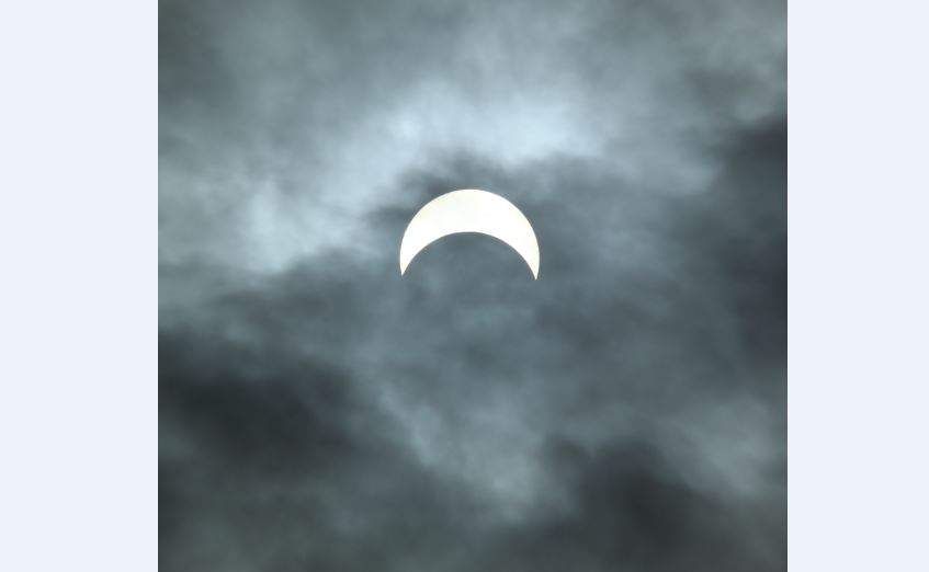 Clouds broke in Winnipeg around 1 p.m. Monday.