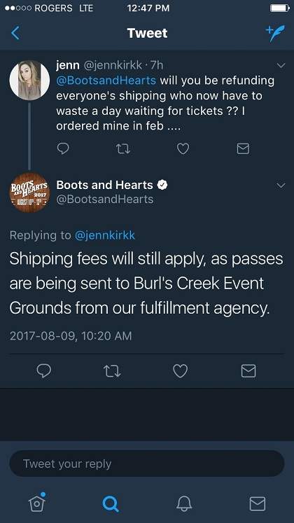 Boots and Hearts Music Festival strikes sour note with some frustrated ticket holders - image