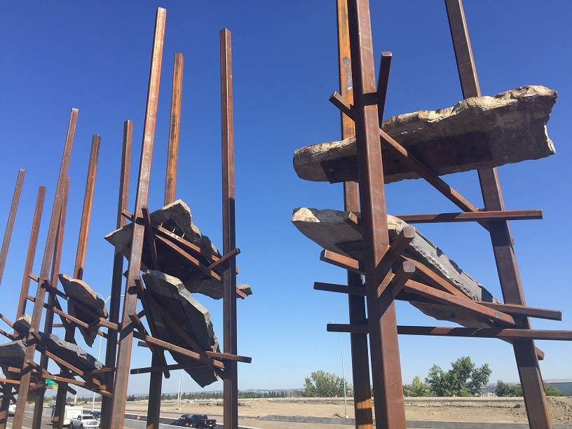 The art installation at the Trans Canada Highway/ Bowfort Road Interchange was unveiled on Aug. 3, 2017.