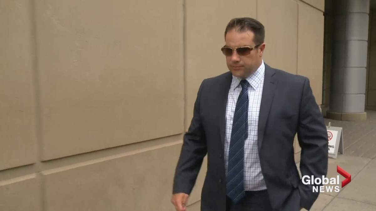 Const. James Othen is seen at court in Calgary on Monday, Aug. 21, 2017.