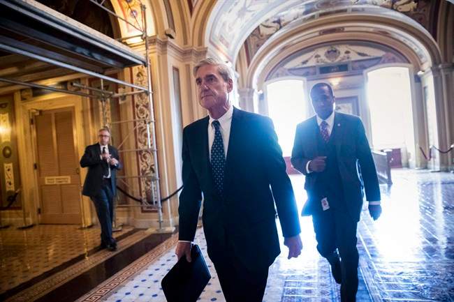 Special Counsel Robert Mueller departs the Capitol after a closed-door meeting with members of the Senate Judiciary Committee in Washington, Wednesday, June 21, 2017.