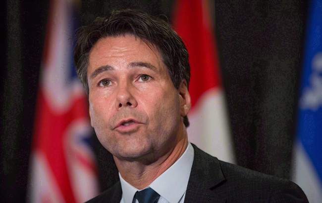 Ontario Health Minister Eric Hoskins speaks during a news conference in Vancouver, B.C., on January 20, 2016.