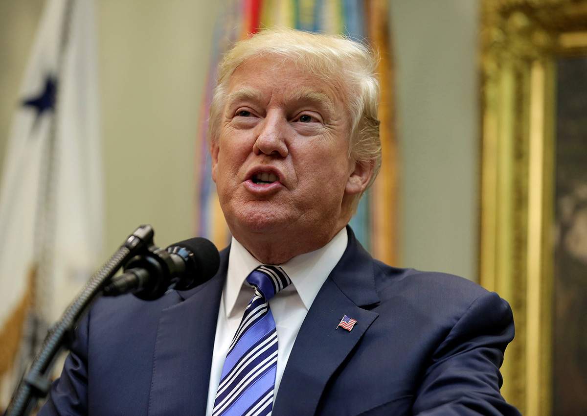 Donald Trump speaks during a Department of Veterans Affairs Telehealth event at the White House in Washington, U.S., August 3, 2017.   