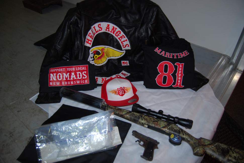 A display of the items seized during an joint investigation by the New Brunswick RCMP and five other law enforcement departments.