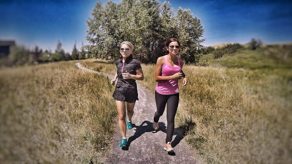 Mom and daughter in training