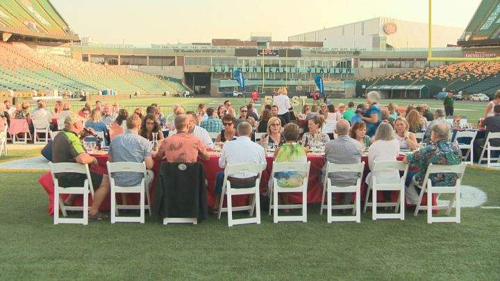 It's Edmonton's biggest picnic. Hundreds of people gathered at Commonwealth Field on Wednesday to eat at Feast on the Field, an event to support the CapitalCare Foundation.