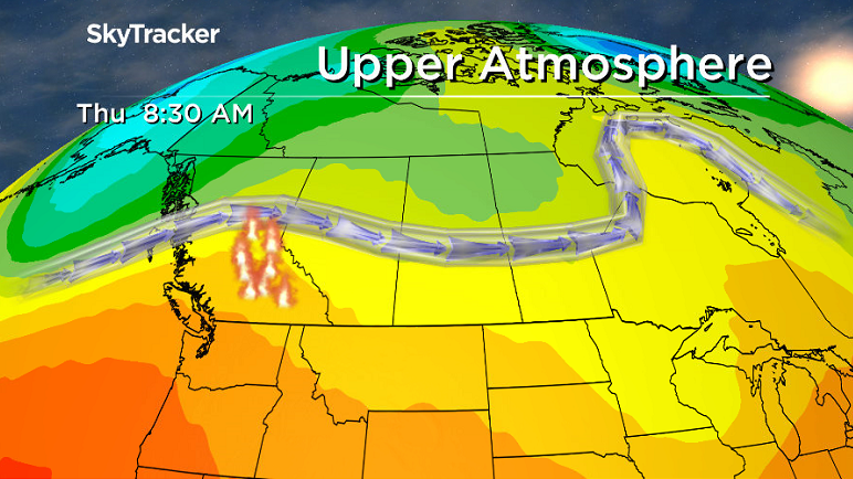 Upper level winds are expected to draw in smoke from B.C. wildfires into central Saskatchewan.