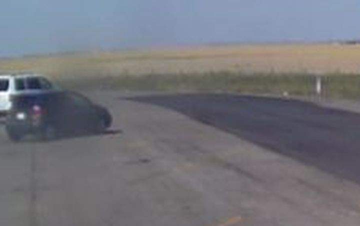 The RCMP are looking for three suspects after a driver had his Honda Pilot SUV carjacked at the Gleichen, Alta. rest stop on Highway 1 on Aug. 21, 2017. Police said the suspects drove up in a small, grey two-door car.