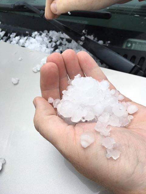 Hail in south Edmonton.