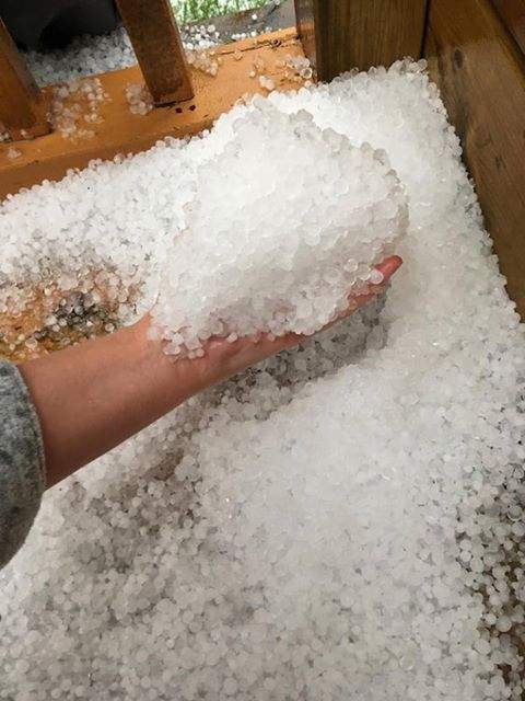 Hail in southwest Edmonton.