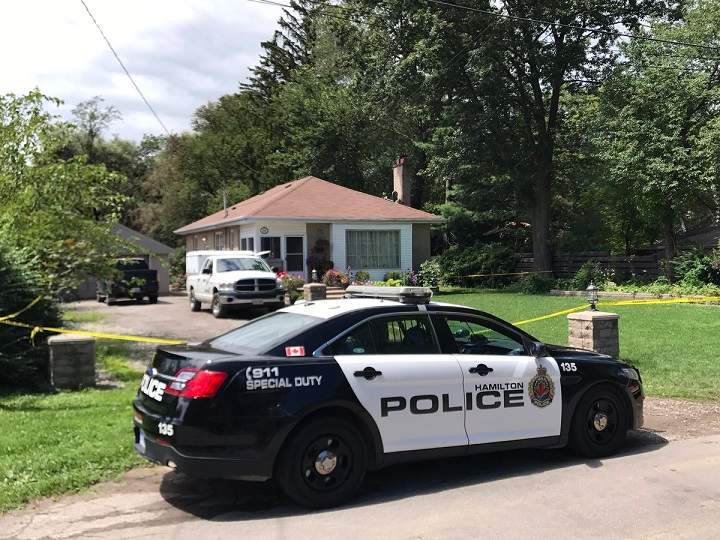 The scene of a shed fire that left one woman dead in Ancaster. 