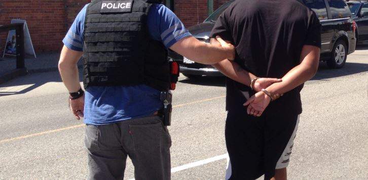 Suspect under police arrest in Kelowna. 