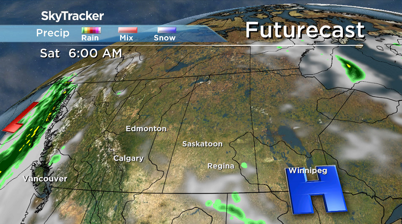 High pressure helps bring in a sunny start to the weekend across central Saskatchewan.