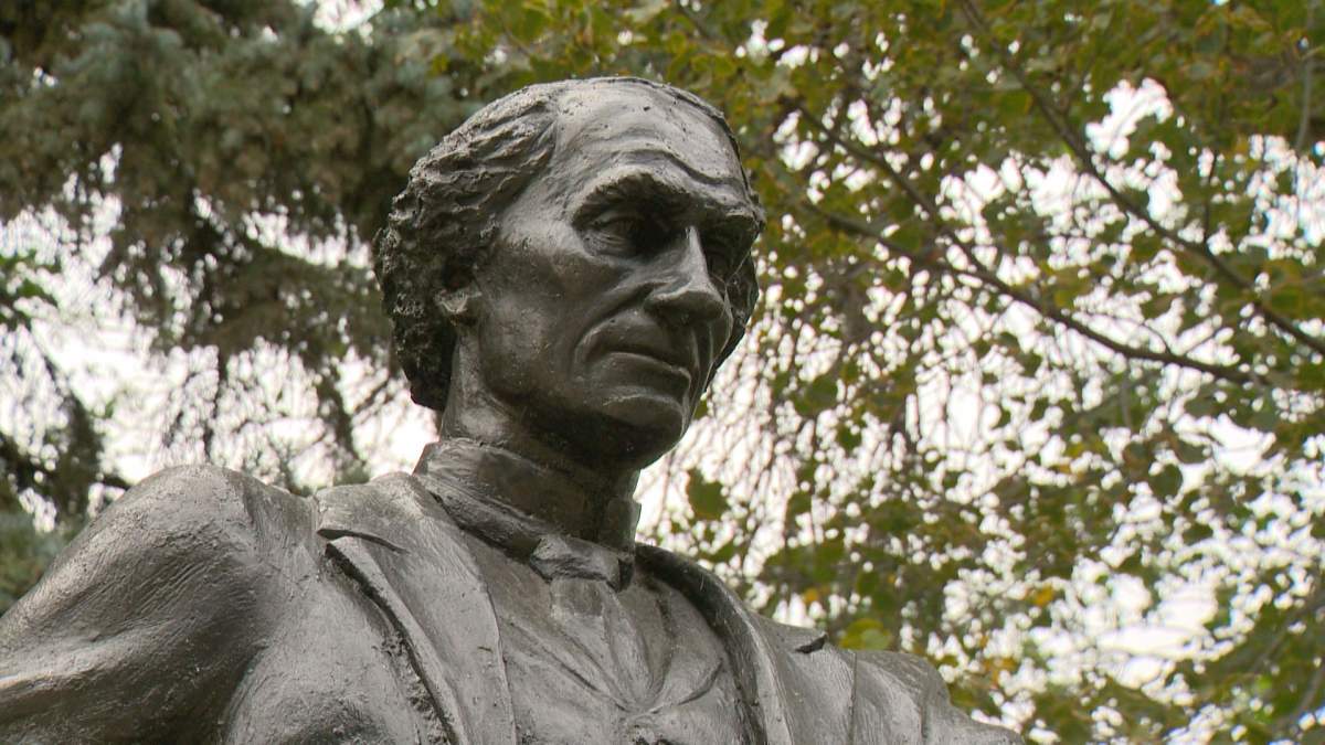 A statue of John A. Macdonald in Victoria Park. Some people are calling for a closer look at the first Canadian prime minister's history.