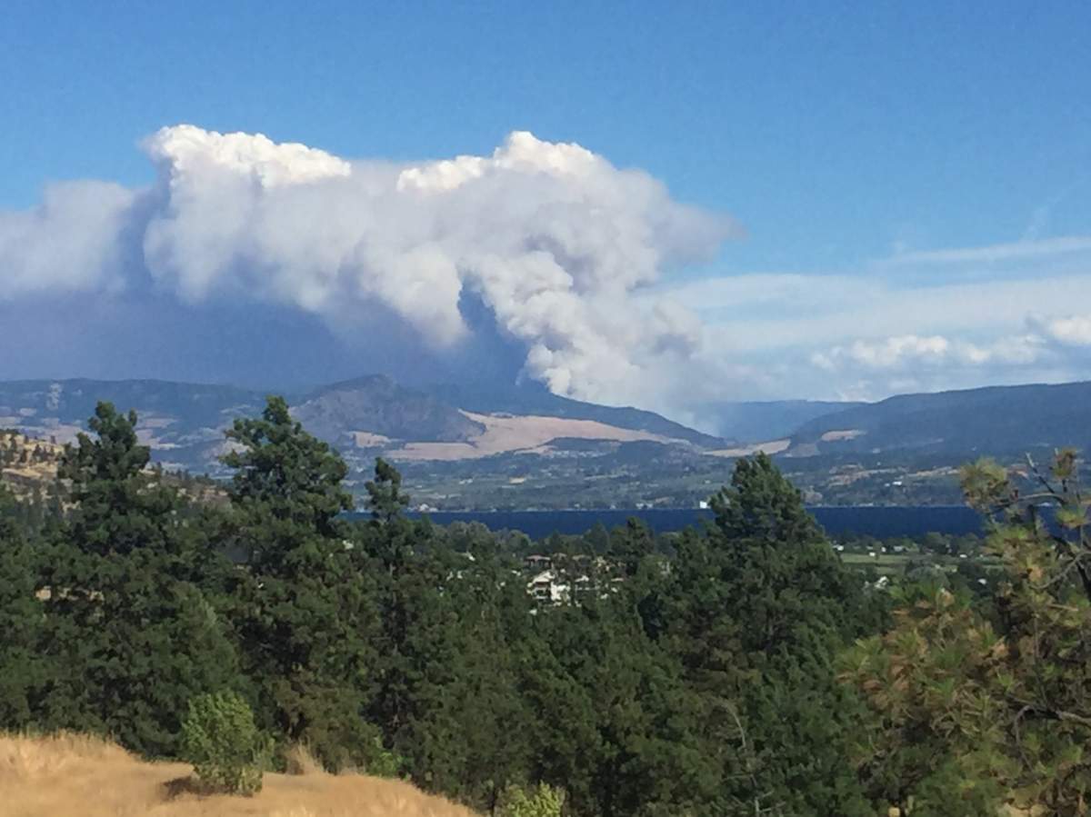 A view of the Joe Rich area fire near Kelowna on Aug. 24, 2017.