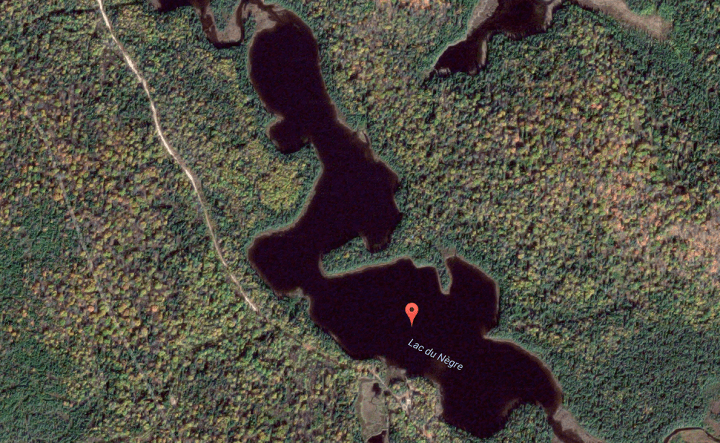 The lake is around 400 kilometres northwest of Montreal.
