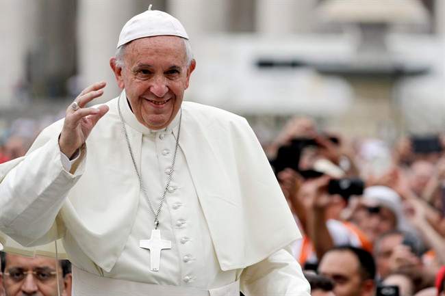  In this Wednesday, June 28, 2017 file photo, Pope Francis arrives for his weekly general audience, in St.Peter's Square, at the Vatican. 