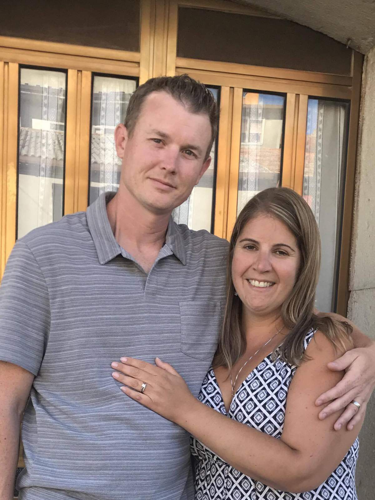 Justin and Margaret with her recovered ring.