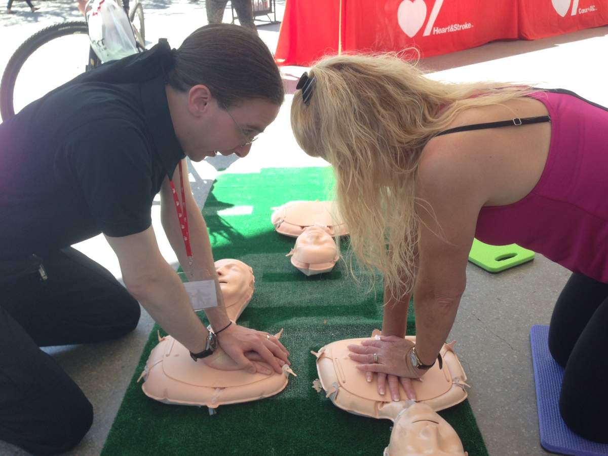 People learn how to give hands-only CPR during a free training session. A choking victim at a Prince Albert seniors care home is alive due to the quick actions of staff.