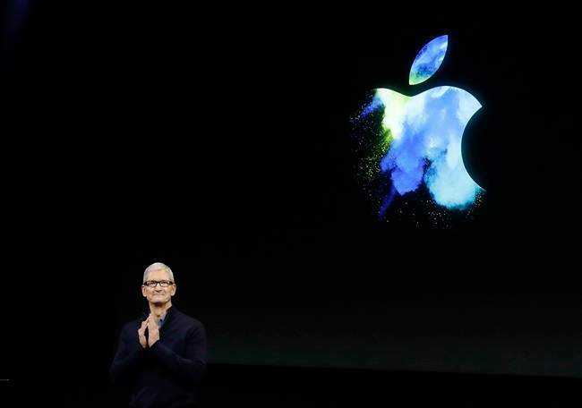  Apple CEO Tim Cook speaks during an announcement of new products in Cupertino, Calif.