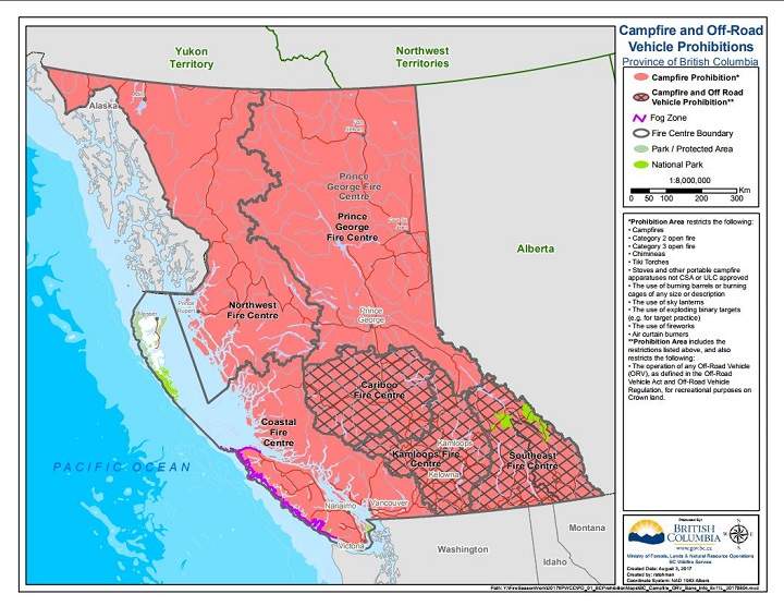 B.C. wildfire status Saturday: Concerns mount as Elephant Hill wildfire grows to 110,000 hectares - image