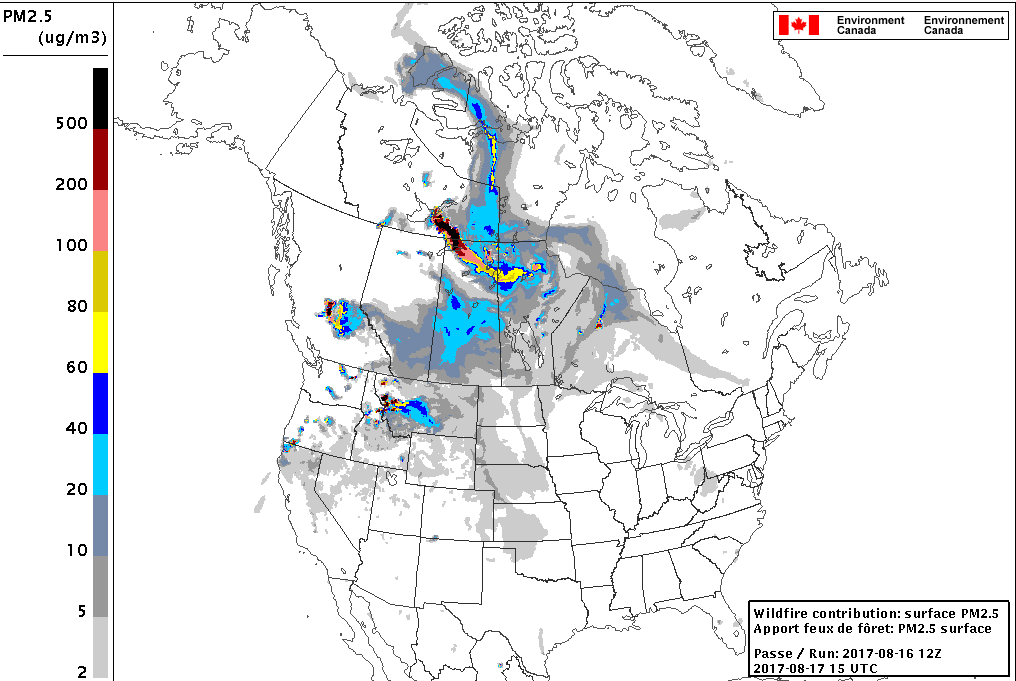 Smoke from BC wildfires is slated to slide into central Saskatchewan on Thursday.