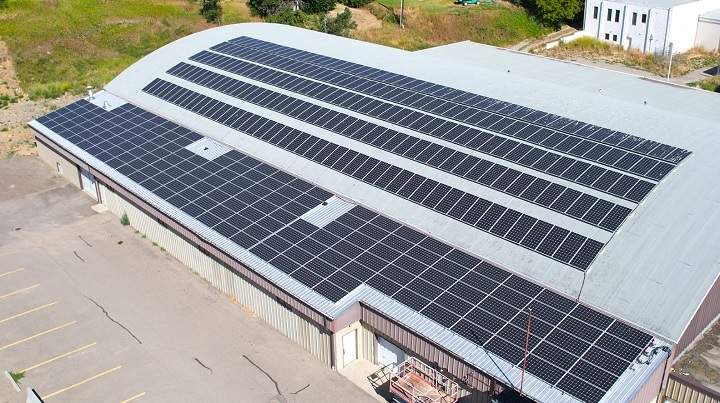 Solar panels were recently installed at the Charlie Cheeseman Memorial Ice Arena.