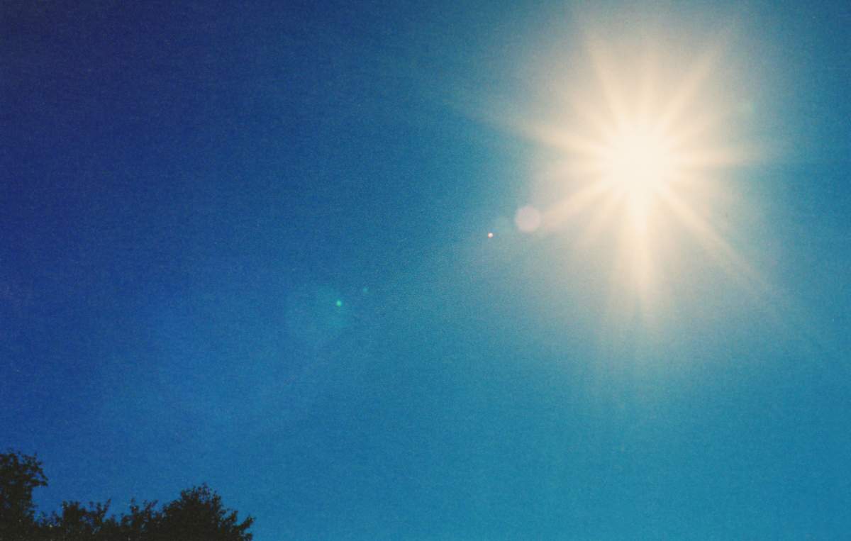 Sunburst in sky.