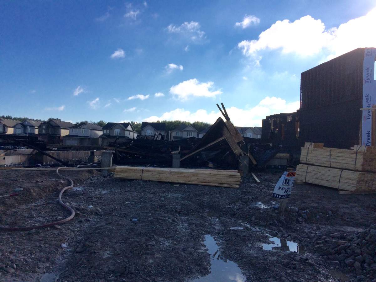 The fire on Lawson Road leveled two unfinished homes and damaged a third home.