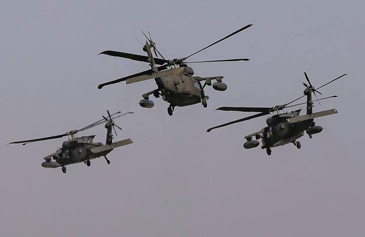UH-60 Blackhawk helicopters pictured in this March 8, 2017 file photo. 