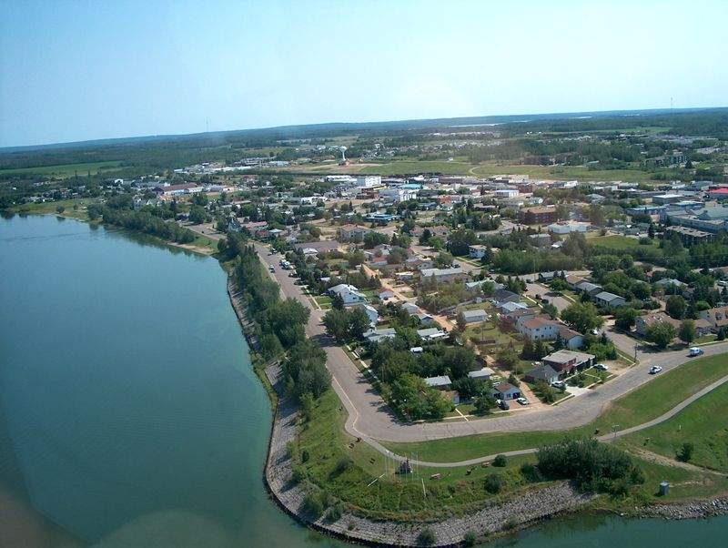 An aerial view of Lac La Biche.