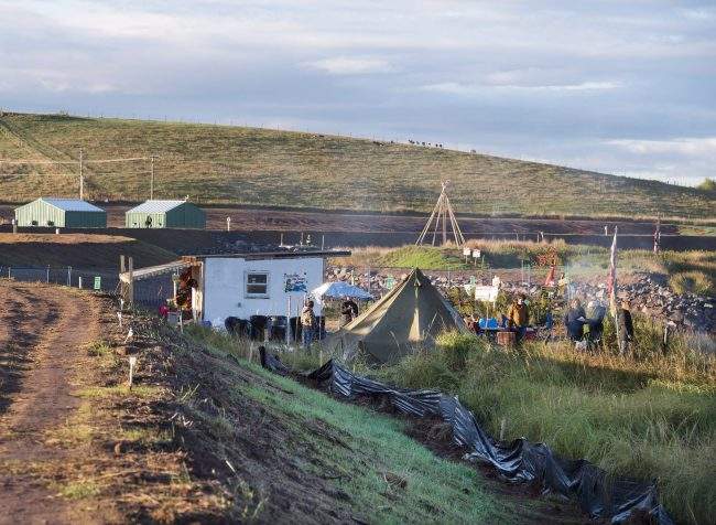 A Mi'kmaq camp is seen on the shores of the Shubenacadie River in Fort Ellis, N.S., Sept. 26, 2016. Alton Natural Gas Storage LP plans to build natural gas storage caverns in salt beds nearby. 
