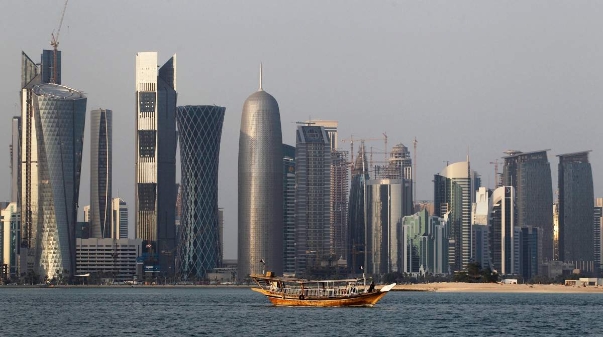 A traditional dhow in the Corniche Bay of Doha, Qatar, Jan. 6, 2011. (AP Photo/Saurabh Das, File)