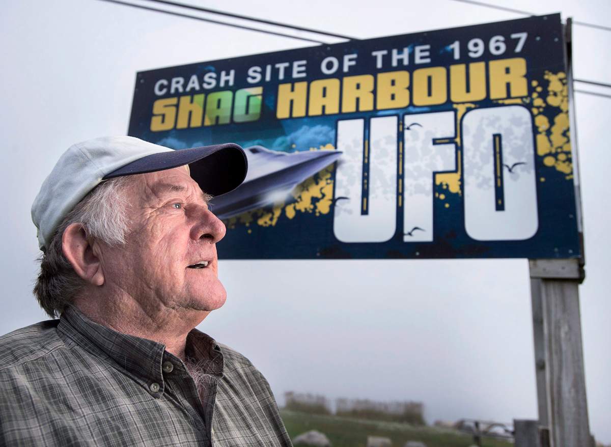 Laurie Wickens, president of the Shag Harbour Incident Society, is seen in Shag Harbour, N.S. on Saturday, Sept. 16, 2017. On the night of October 4, 1967, Wickens and four of his friends spotted a large object descending into the waters off the harbour. The object was never officially identified, and was therefore referred to as an unidentified flying object. The 50th anniversary of the event is being marked with a three-day festival. 