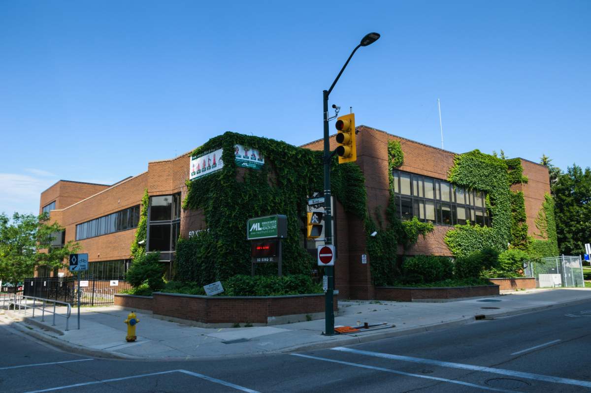 The Middlesex-London Health Building as seen at the corner of Ridout Street and King Street on June 14, 2017. (Matthew Trevithick/AM980)