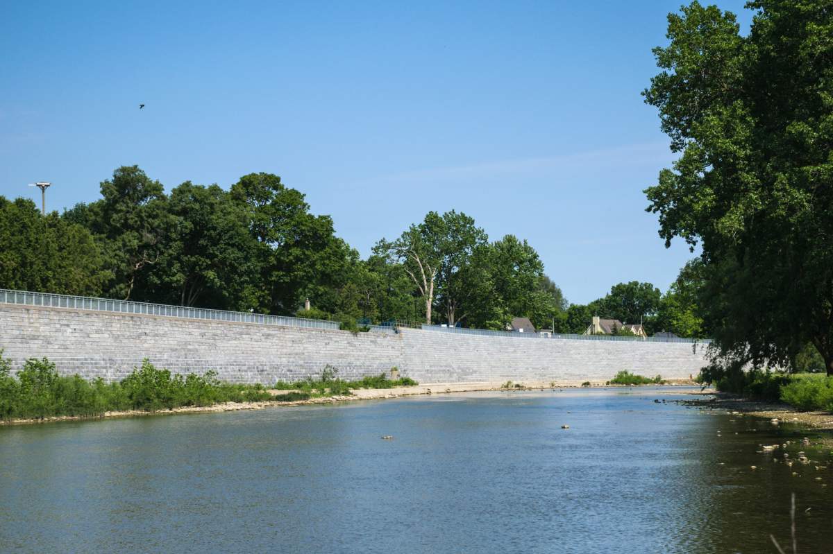 Looking north down the Thames River from Harris Park on June 14, 2017.