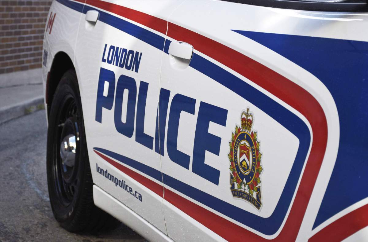 Close-up of the side of a police cruiser.