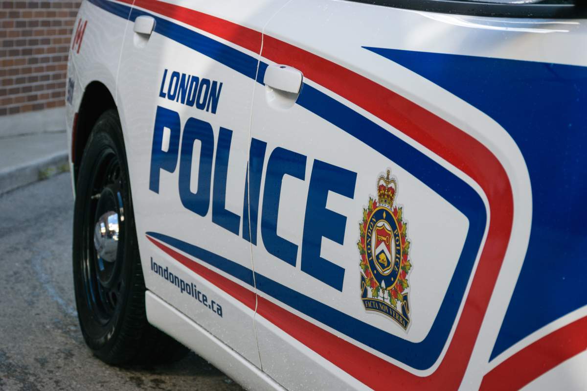 The side of a London Police Service cruiser.