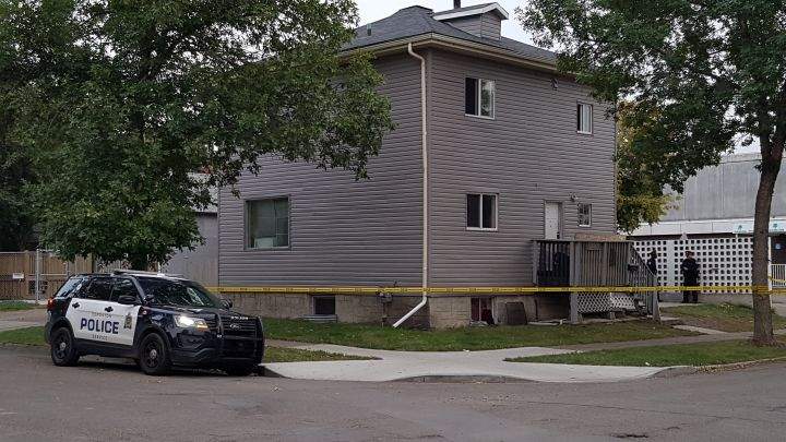 Police investigate a suspicious death in north Edmonton on Sept. 18, 2017. Officers responded to a home in the area of 111 Avenue and 94 Street at around 2 p.m. after someone called 911 for "police assistance," police said.