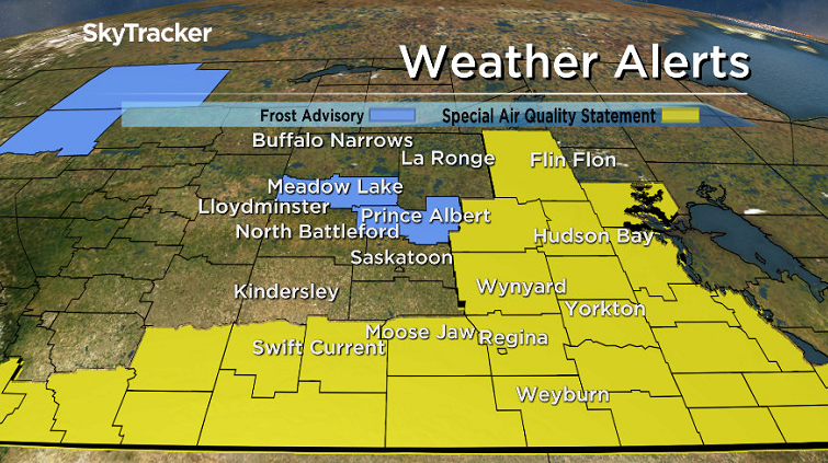 Environment Canada has issued a frost advisory and special air quality statement in parts of Saskatchewan on Wednesday, September 13, 2017.