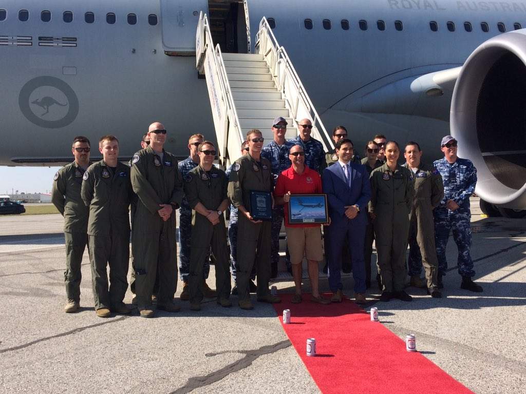 Mayor Matt Brown & London North Centre MP Peter Fragiskatos welcome the Royal Australian Air Force to Airshow London.