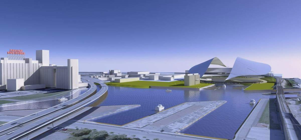 A potential Montreal baseball stadium design.