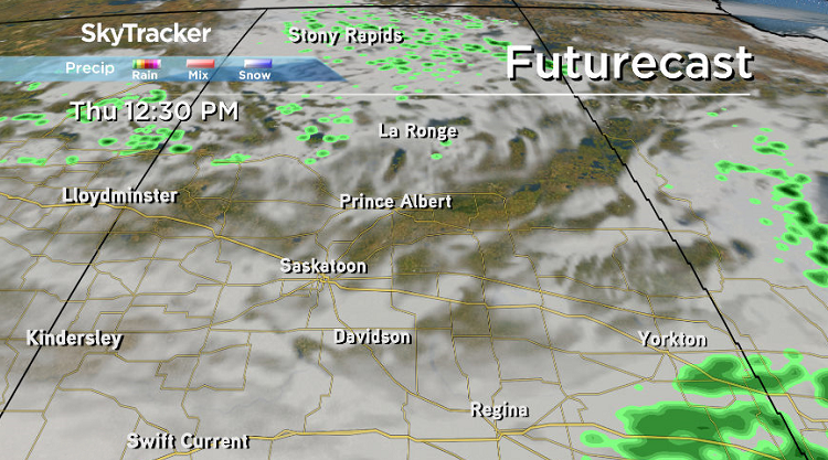 Clouds linger into Thursday across central Saskatchewan.