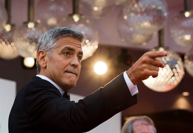 Actor George Clooney arrives on the red carpet of the film "Suburbicon" at the 74th Venice Film Festival in Venice, Italy, Sept. 2, 2017. 