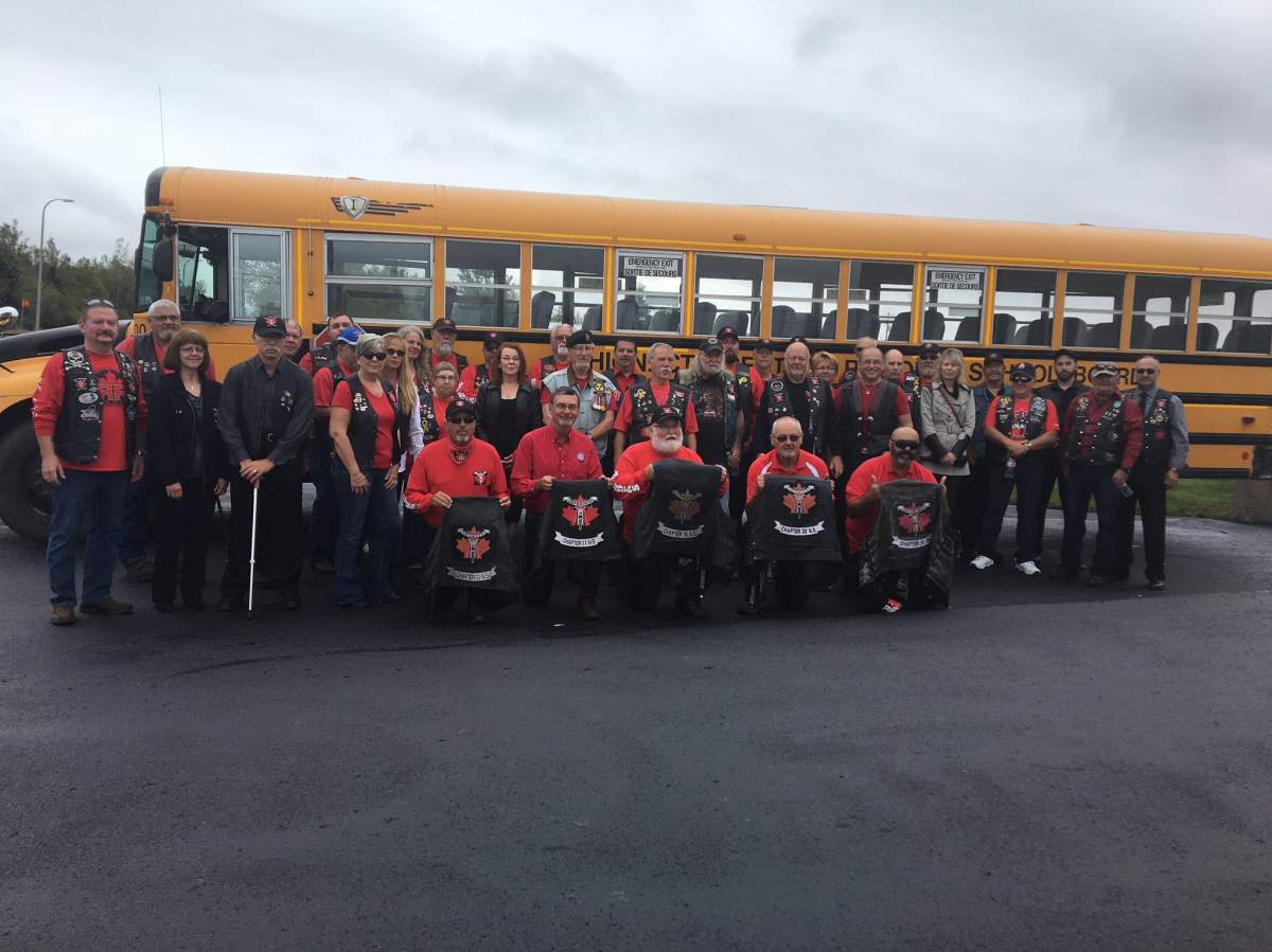 The Defenders Motorcycle Club of Canada attended the funeral of RCMP officer Const Frank Deschenes, who was a member.